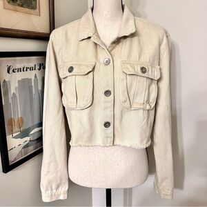 Vigoss Cream Jean Jacket Cropped Style
